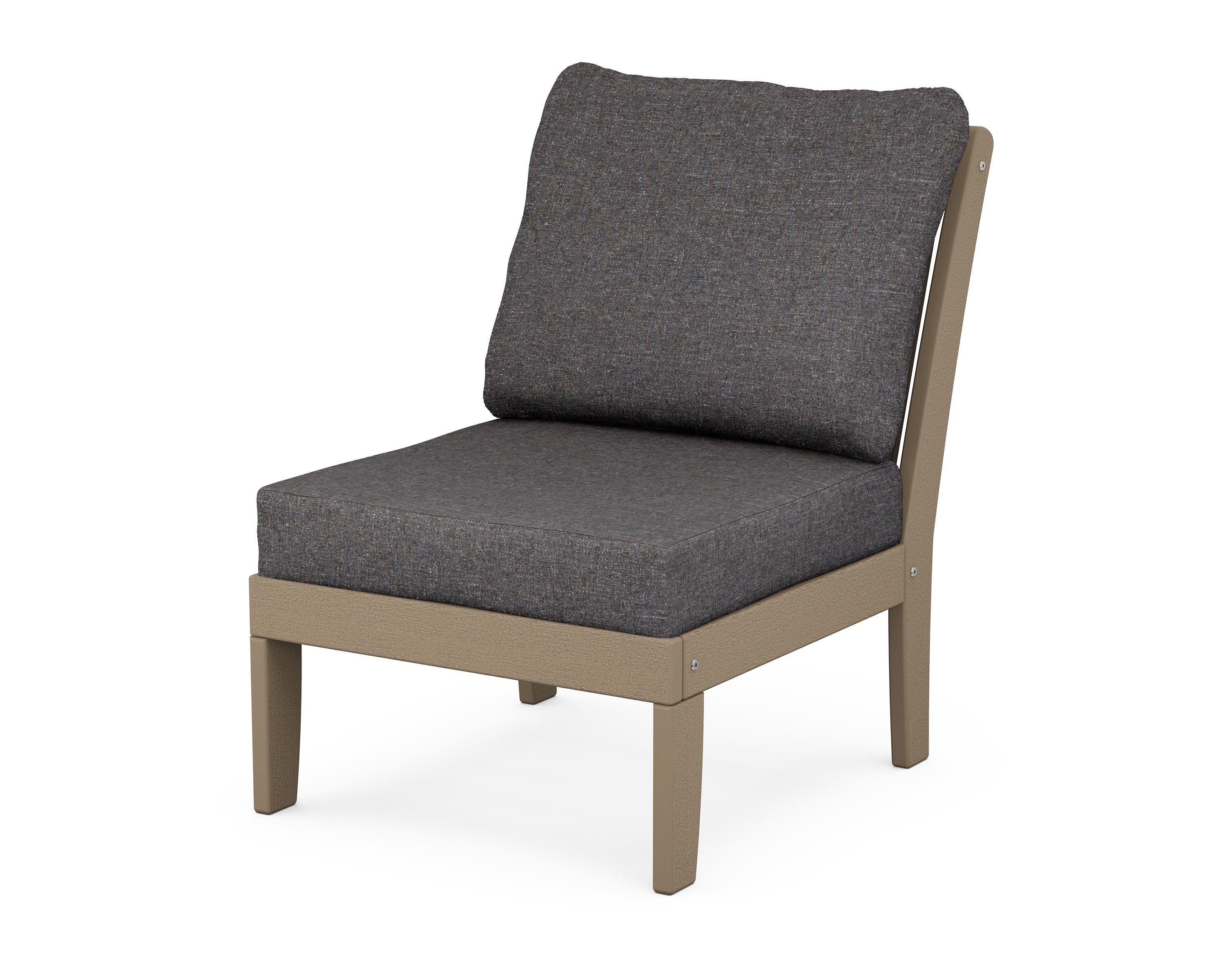POLYWOOD® Braxton Modular Armless Chair in Vintage Sahara / Ash Charcoal