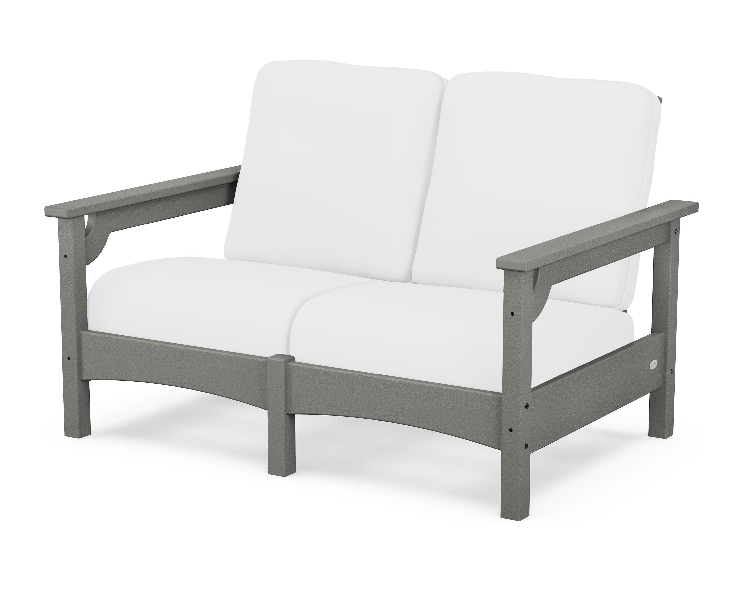POLYWOOD® Club Loveseat in Slate Grey / Natural