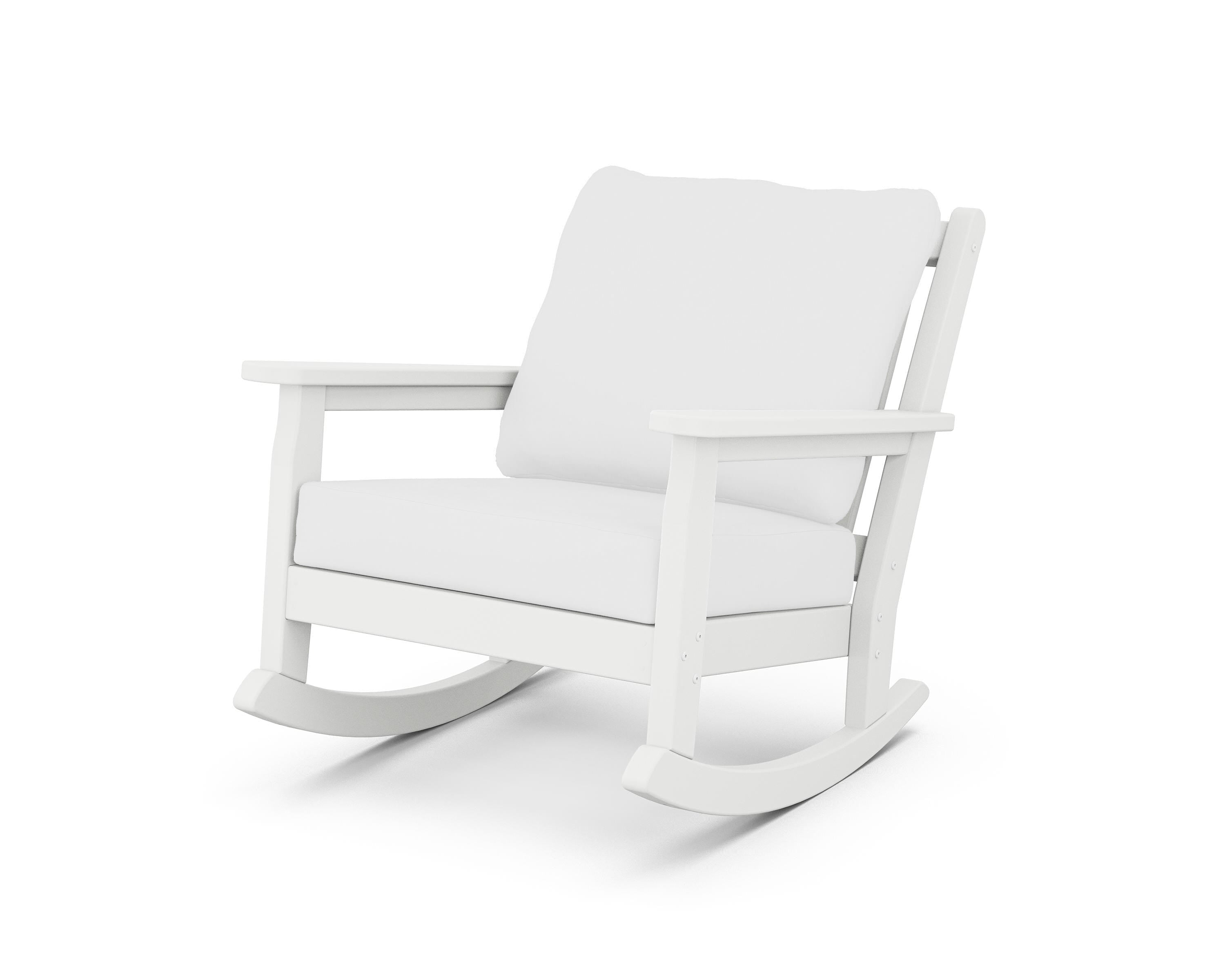 POLYWOOD® Chippendale Deep Seating Rocking Chair in White / Natural