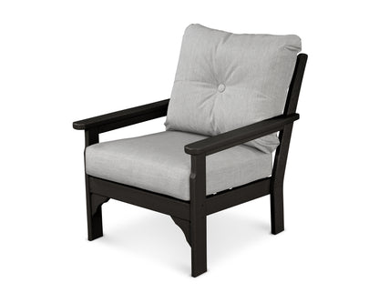 POLYWOOD® Vineyard Deep Seating Chair in Black / Granite