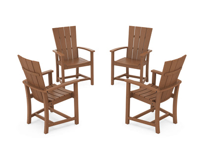 POLYWOOD® Quattro 4-Piece Upright Adirondack Conversation Set in Teak