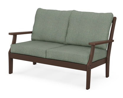 POLYWOOD® Braxton Deep Seating Loveseat in Mahogany / Cast Sage