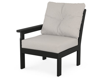 POLYWOOD® Vineyard Modular Left Arm Chair in Black / Cast Ash