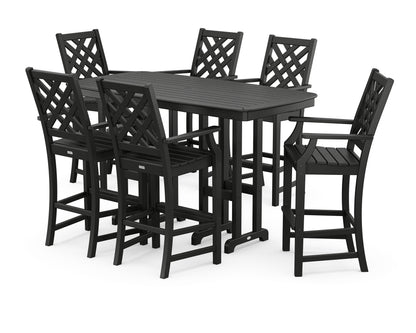 Country Living Wovendale Arm Chair 7-Piece Bar Set in Black