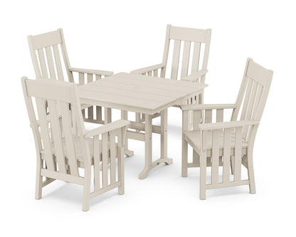 Martha Stewart by POLYWOOD® Acadia 5-Piece Farmhouse Dining Set in White