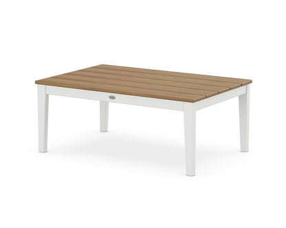 POLYWOOD® Newport 28" x 42" Coffee Table in White / Natural