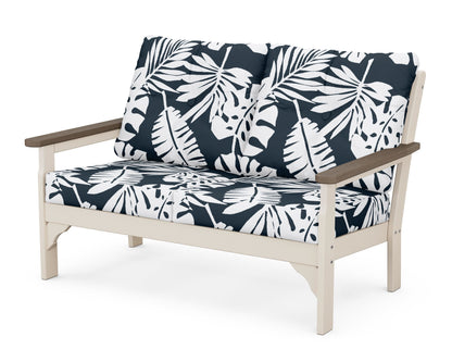POLYWOOD® Vineyard Deep Seating Loveseat in Sand / Kona / Leaf Marine Indigo