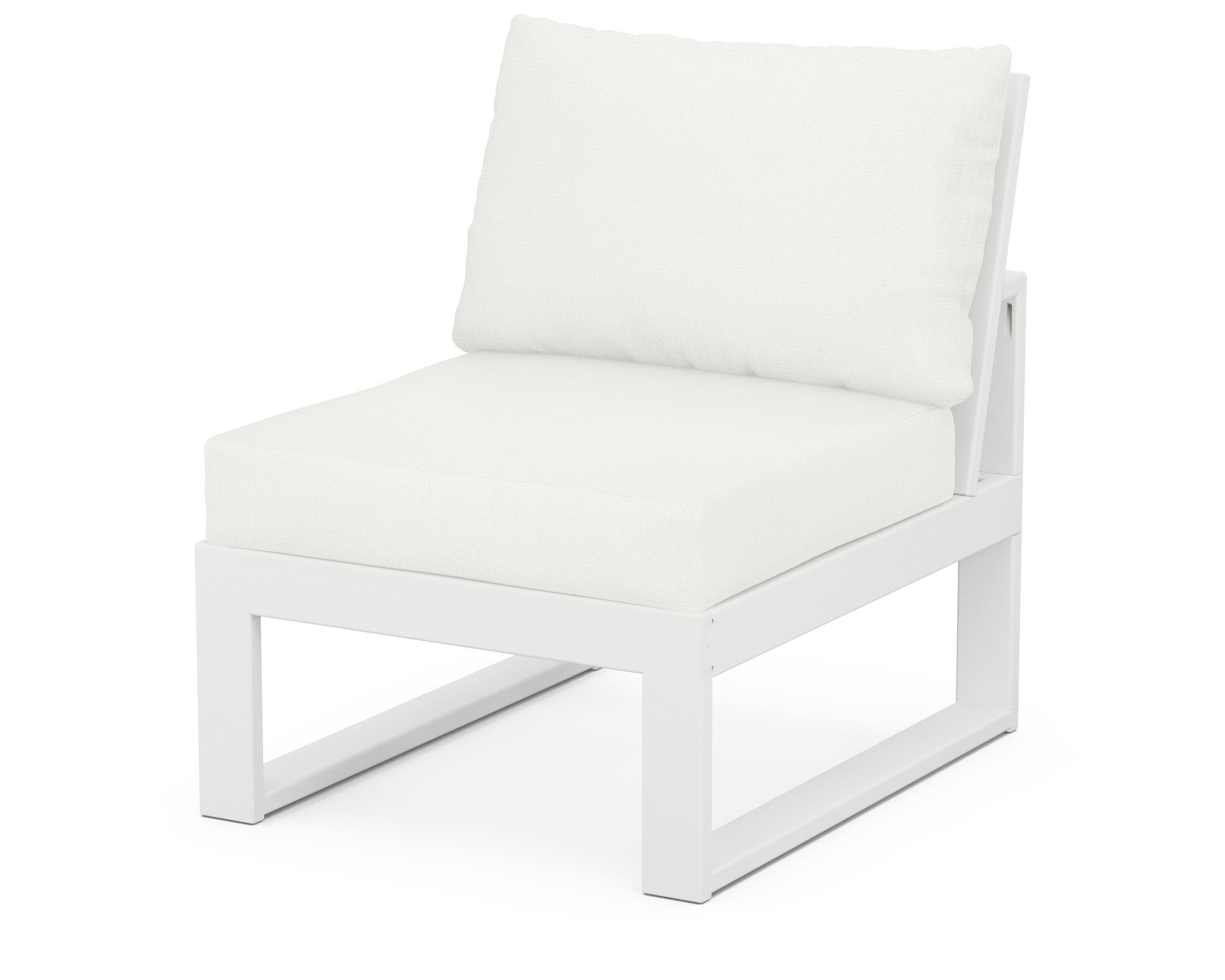 Unbranded Modular Armless Chair in White / Natural Linen