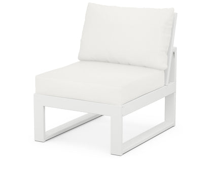 Unbranded Modular Armless Chair in White / Natural Linen
