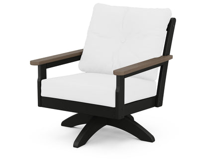 Vineyard Deep Seating Swivel Chair - Black