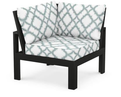 Unbranded Modular Corner Chair in Black / Trellis Glacier Spa