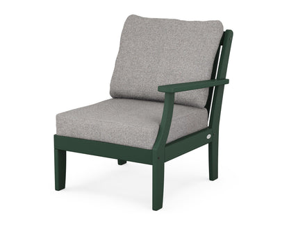 POLYWOOD® Braxton Modular Right Arm Chair in Green / Grey Mist