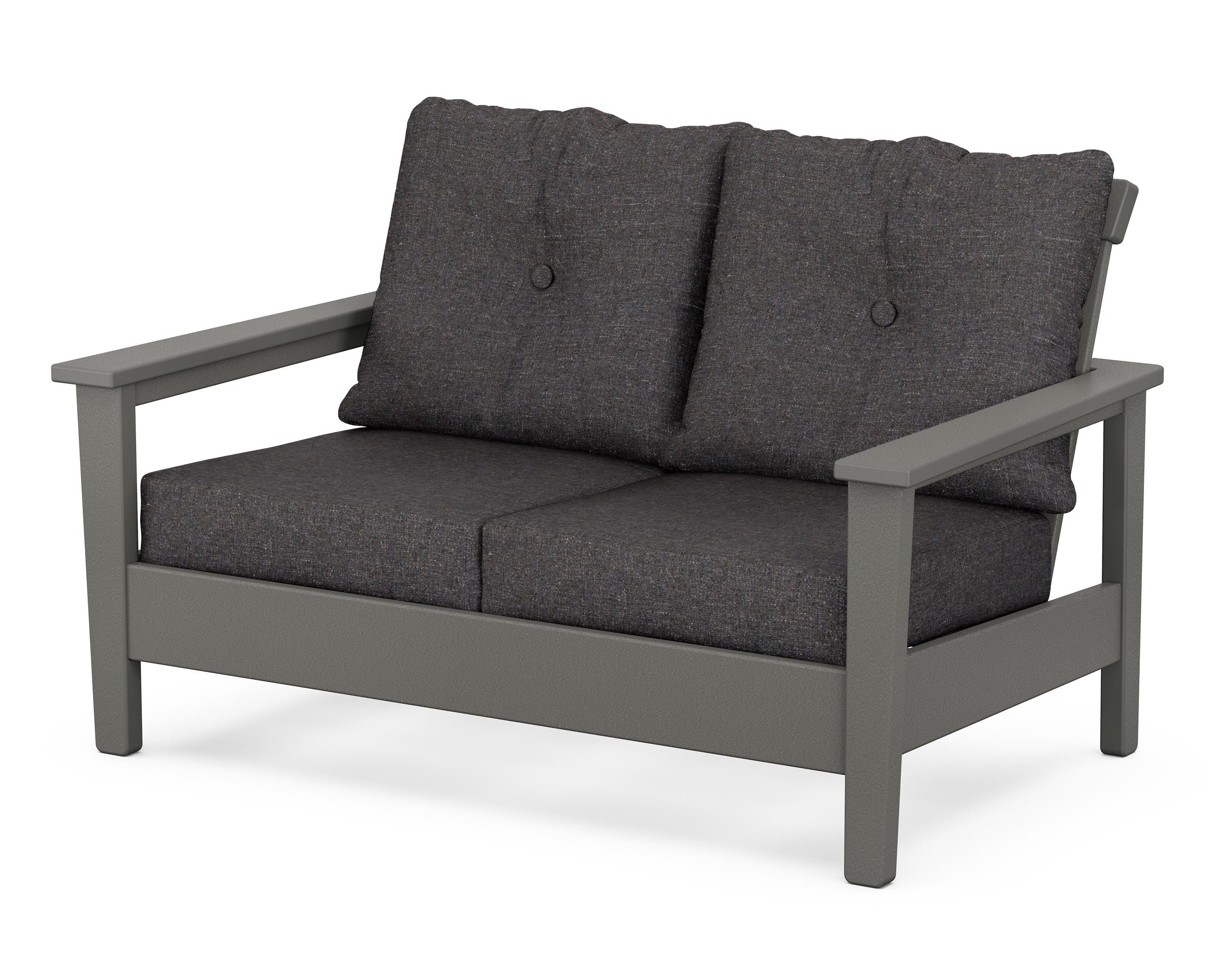 POLYWOOD® Prescott Deep Seating Loveseat in Slate Grey / Ash Charcoal