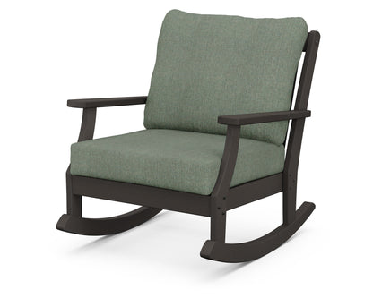 POLYWOOD® Braxton Deep Seating Rocking Chair in Vintage Coffee / Cast Sage