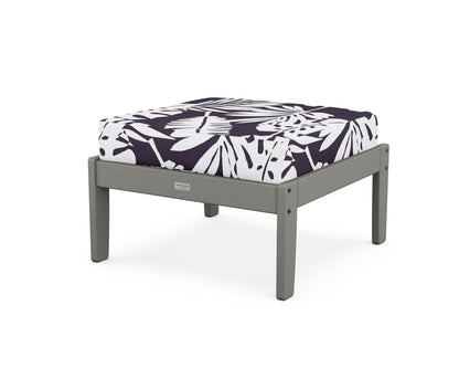Country Living Cottage Deep Seating Ottoman in Slate Grey / Leaf Navy