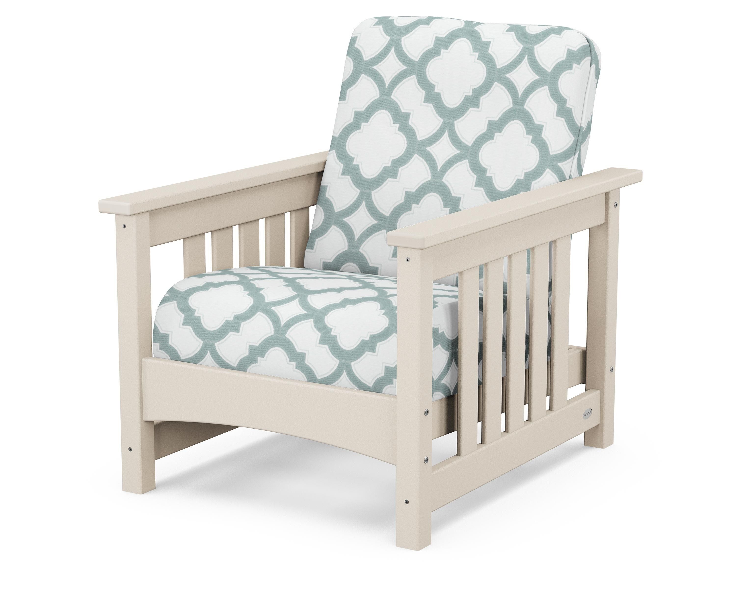POLYWOOD® Club Mission Chair in Sand / Trellis Glacier Spa