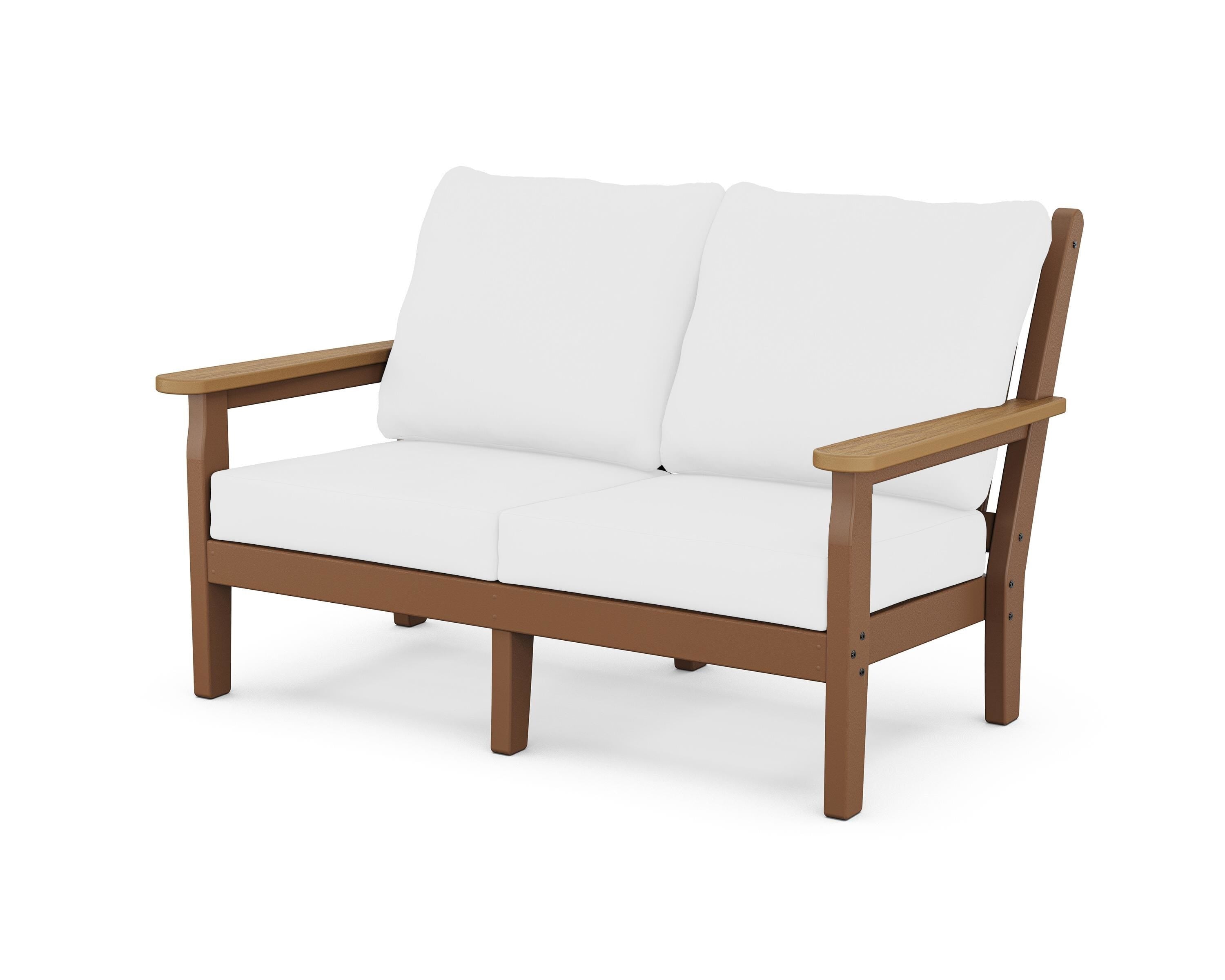 POLYWOOD® Chippendale Deep Seating Loveseat in Teak / Natural / Natural