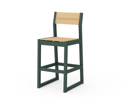POLYWOOD® EDGE Sling Bar Side Chair in Green / Dupioni Apricot Sling