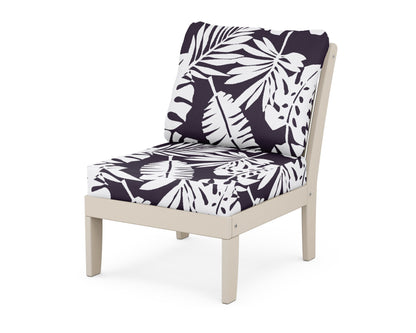 POLYWOOD® Braxton Modular Armless Chair in Sand / Leaf Navy