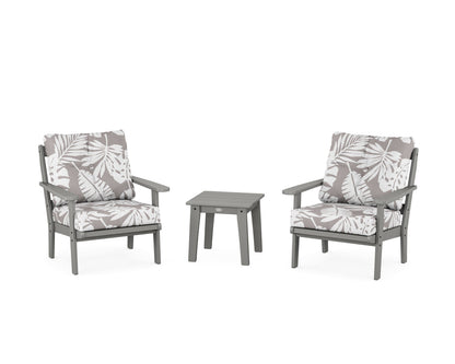 POLYWOOD® Mission 3-Piece Deep Seating Set in Slate Grey / Leaf Grey Mist