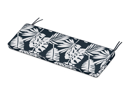 Martha Stewart by POLYWOOD® Chinoiserie Bench Seat Cushion in Leaf Marine Indigo