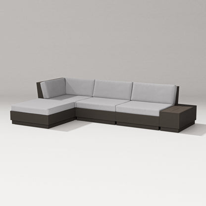 PW Designer Series Elevate Chaise Sectional in Vintage Coffee / Granite