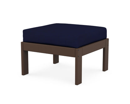POLYWOOD® Vineyard Modular Ottoman in Mahogany / Navy