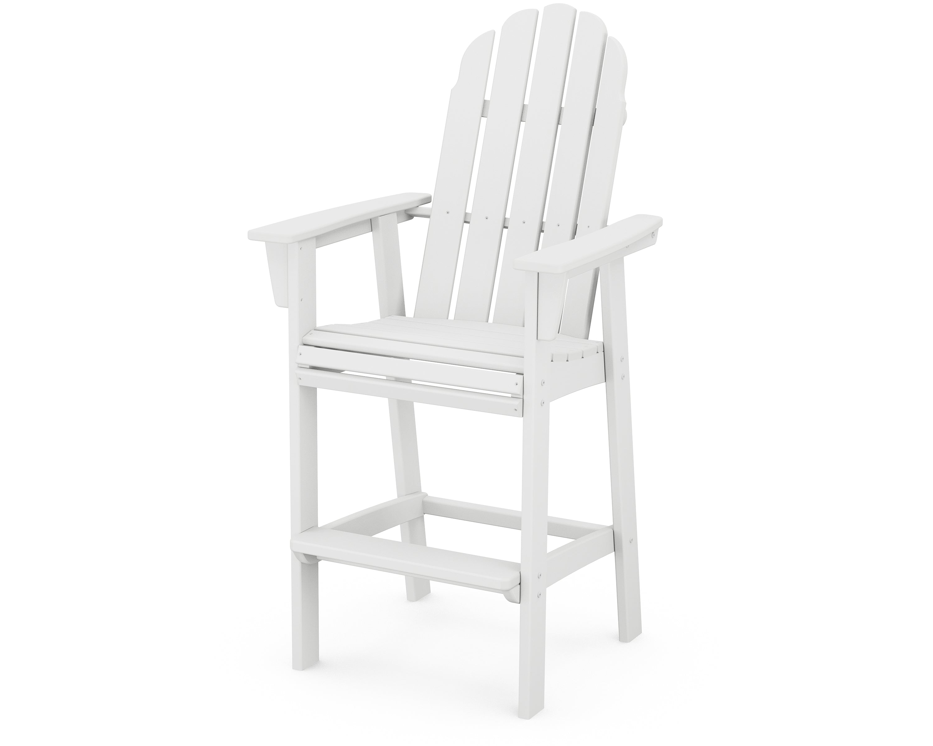 POLYWOOD® Vineyard Curveback Adirondack Bar Chair in White