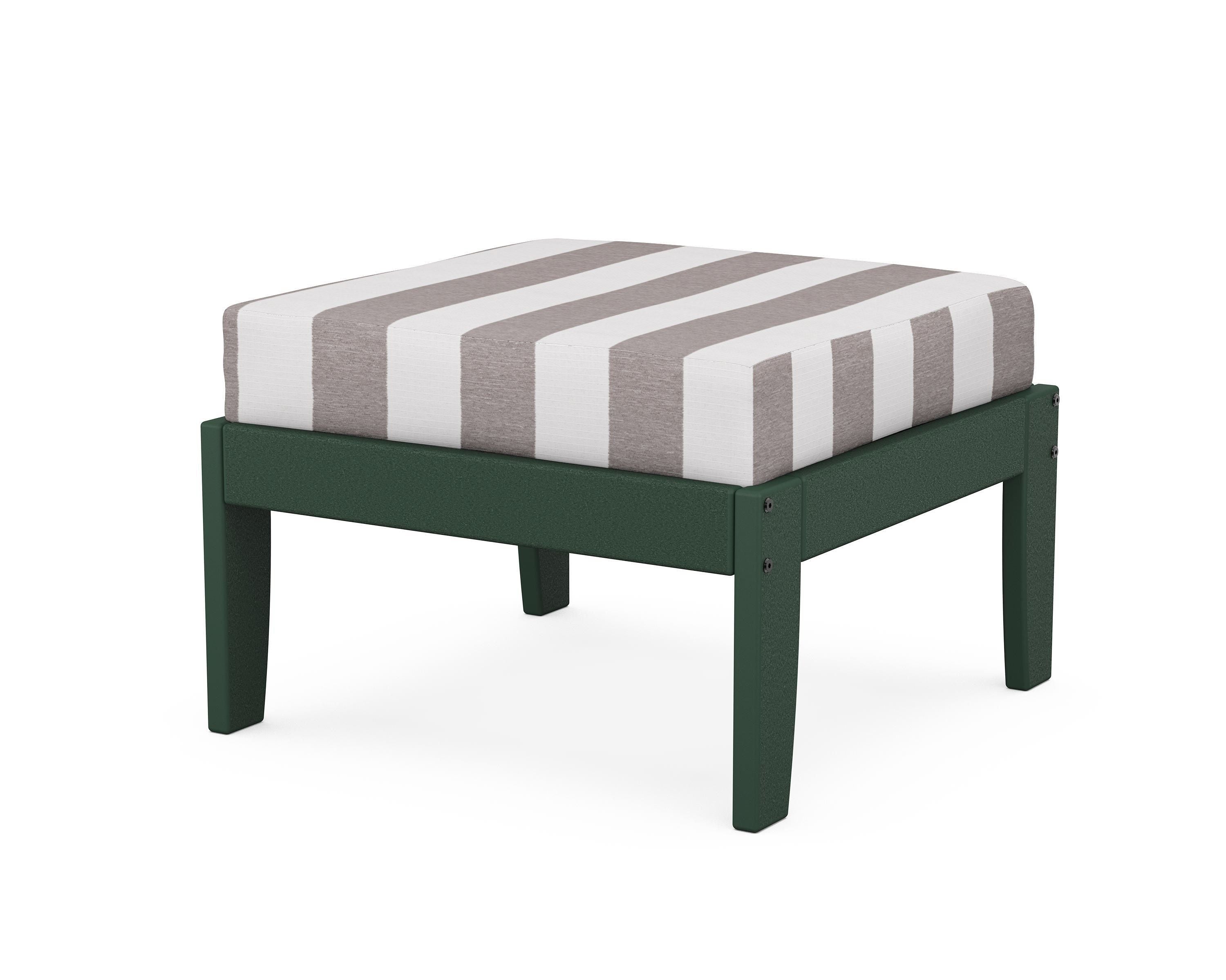Unbranded Modular Ottoman - Classic in Green / Cabana Stripe Grey Mist