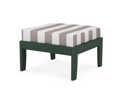 Unbranded Modular Ottoman - Classic in Green / Cabana Stripe Grey Mist