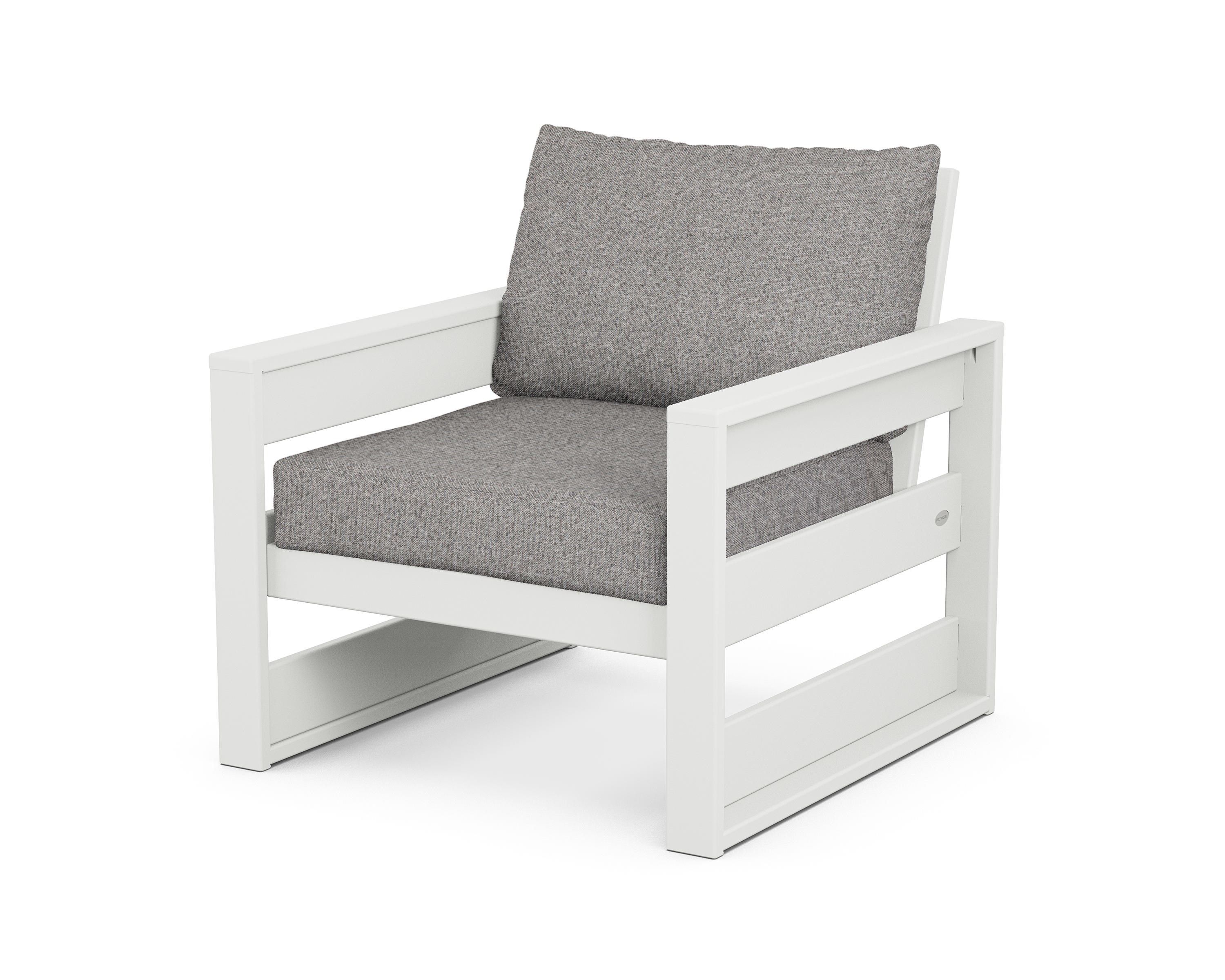 POLYWOOD® Westport Club Chair in White / Grey Mist