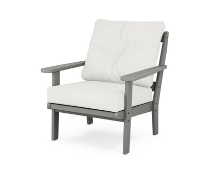 POLYWOOD® Mission Deep Seating Chair in Slate Grey / Natural Linen