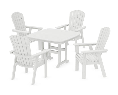 POLYWOOD® Nautical Curveback Adirondack 5-Piece Dining Set in White