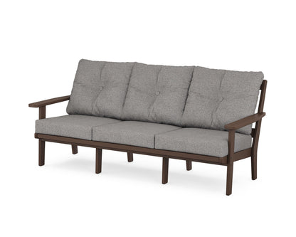 POLYWOOD® Oxford Deep Seating Sofa in Mahogany / Grey Mist