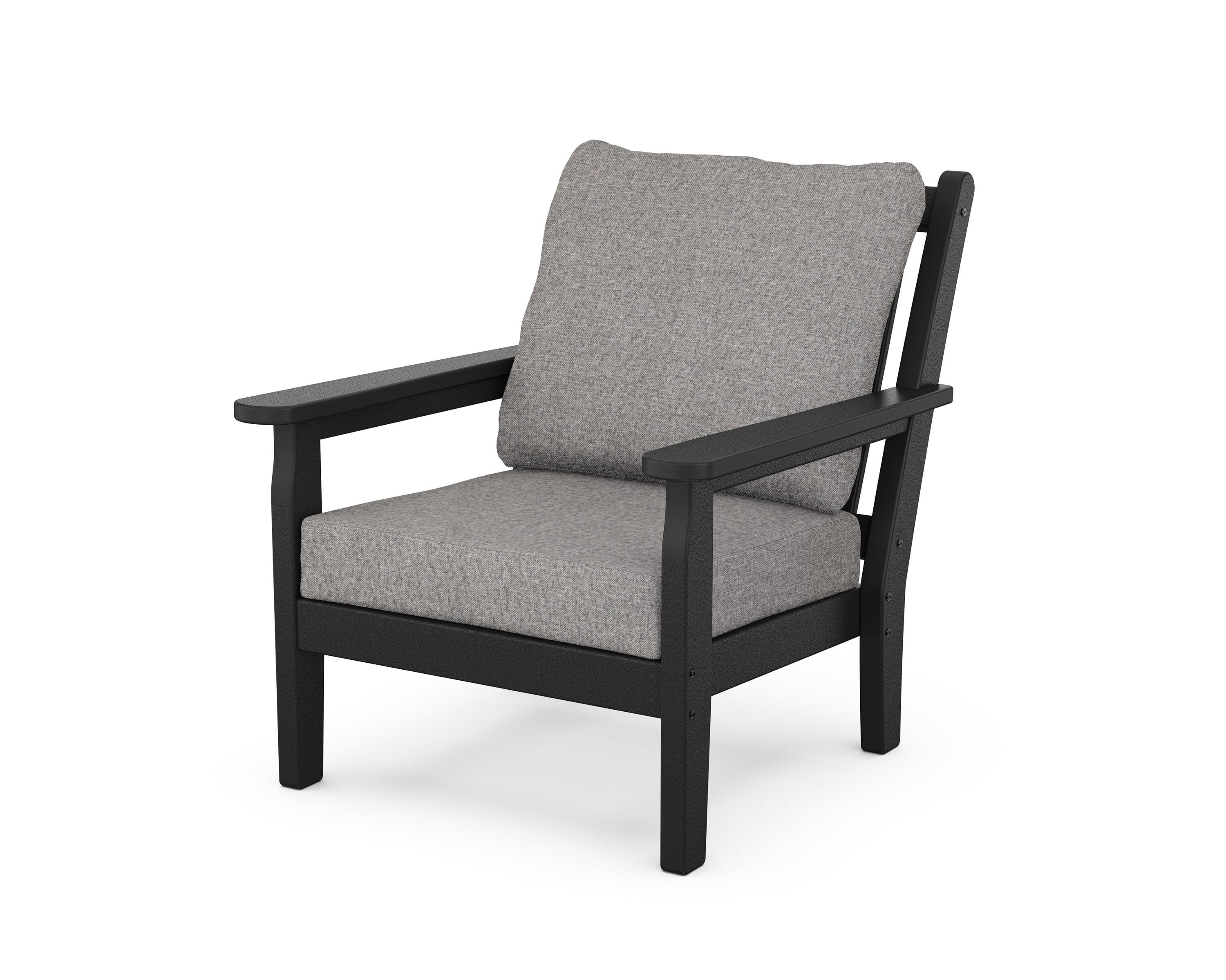 POLYWOOD® Chippendale Deep Seating Chair in Black / Grey Mist