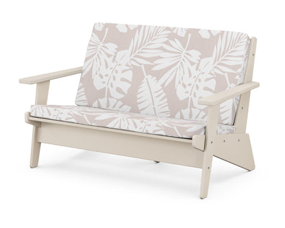 POLYWOOD® Riviera Modern Lounge Loveseat in Sand / Leaf Dune Burlap