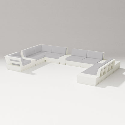 PW Designer Series Elevate 12-Piece Conversation Sectional Set in Vintage White / Granite
