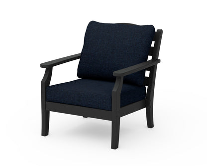 Draper James™ by  POLYWOOD® Savannah Deep Seating Chair in Black / Marine Indigo