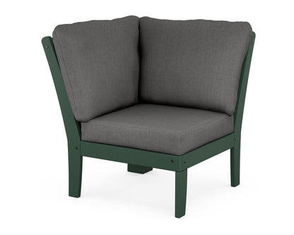 POLYWOOD® Braxton Modular Corner Chair in Green / Spectrum Carbon