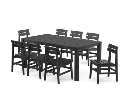 POLYWOOD® Modern Studio Plaza Chair 9-Piece Parsons Dining Set in Black