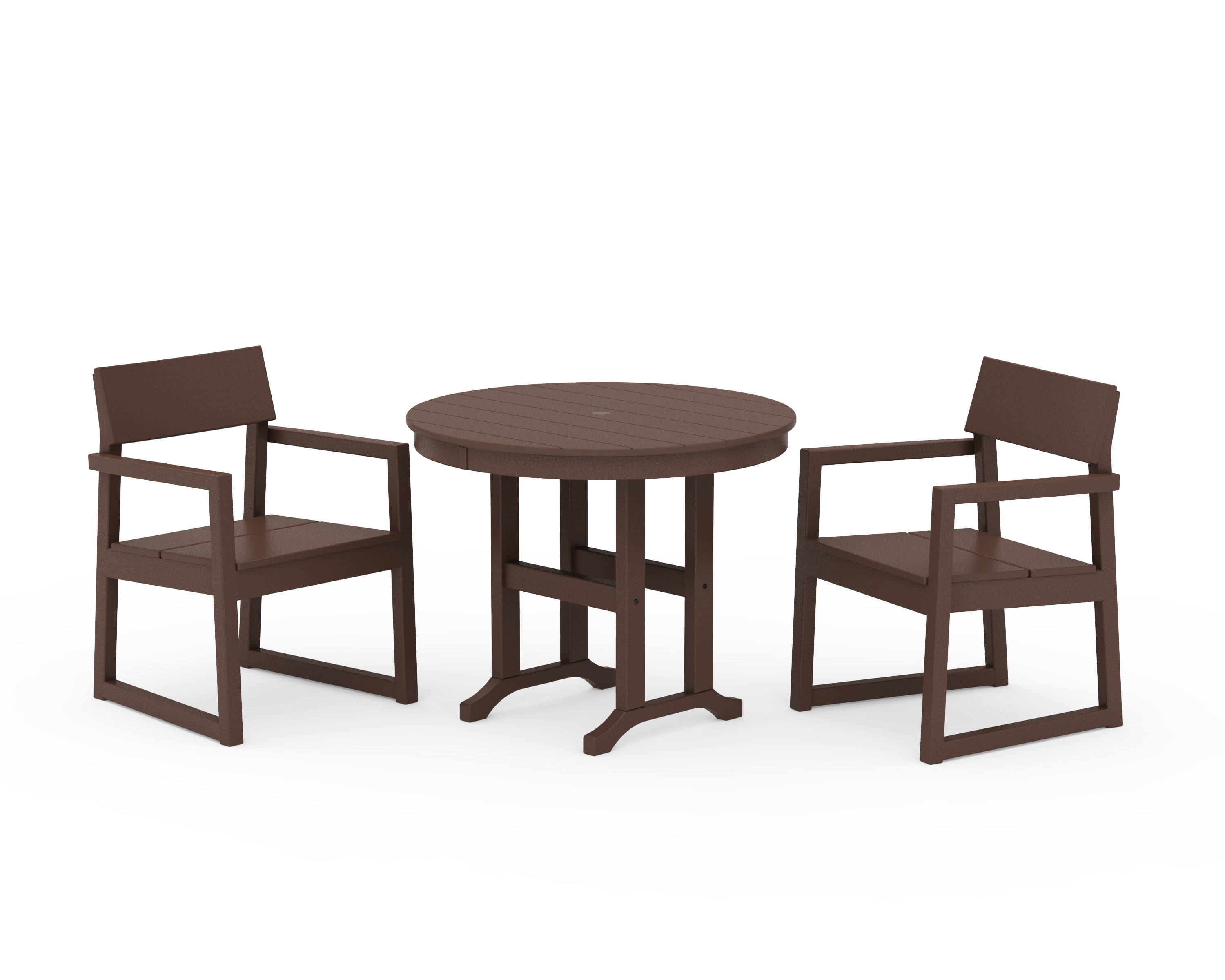 POLYWOOD® EDGE 3-Piece Round Dining Set in Mahogany