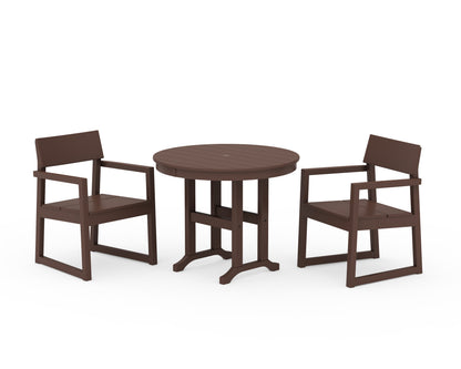 POLYWOOD® EDGE 3-Piece Round Dining Set in Mahogany
