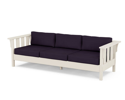 Martha Stewart by POLYWOOD® Acadia Deep Seating Sofa in Sand / Navy Linen