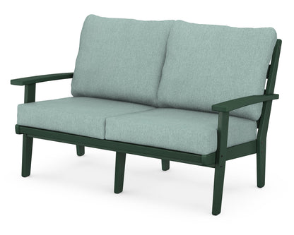 POLYWOOD® Grant Park Deep Seating Loveseat in Green / Glacier Spa