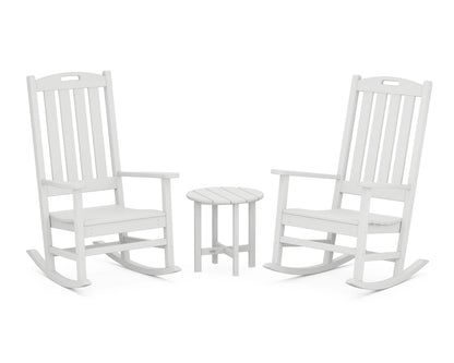 POLYWOOD® Nautical 3-Piece Porch Rocking Chair Set in White