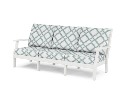 Country Living Wovendale Deep Seating Sofa in White / Trellis Glacier Spa