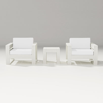 PW Designer Series Latitude 3-Piece Lounge Chair Set in Vintage White / Natural