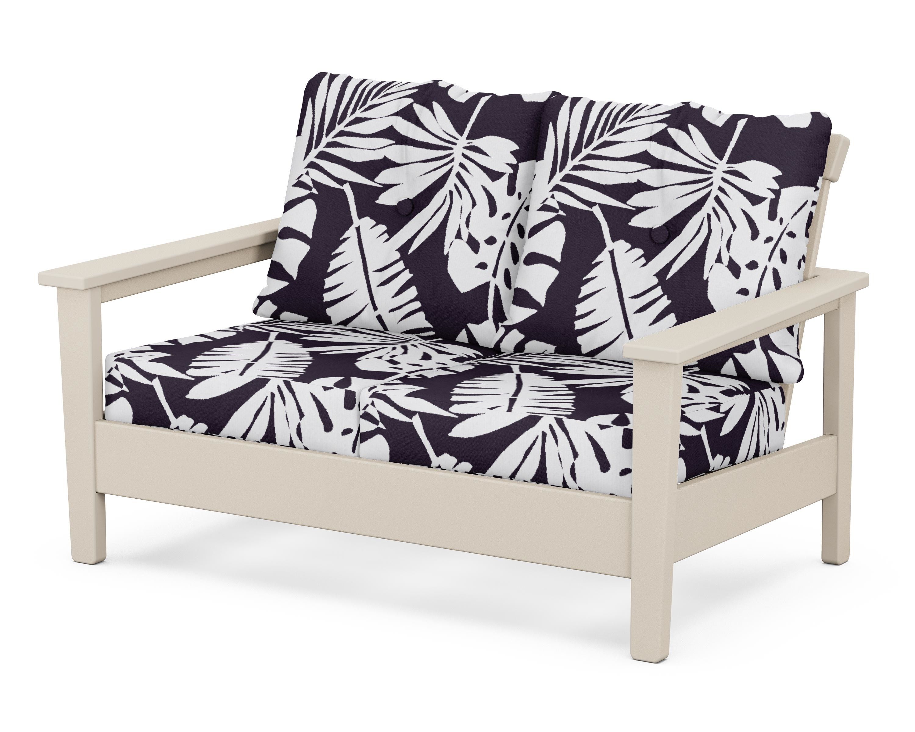 POLYWOOD® Prescott Deep Seating Loveseat in Sand / Leaf Navy