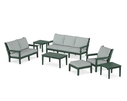 POLYWOOD® Chippendale 7-Piece Deep Seating Set in Green / Spa