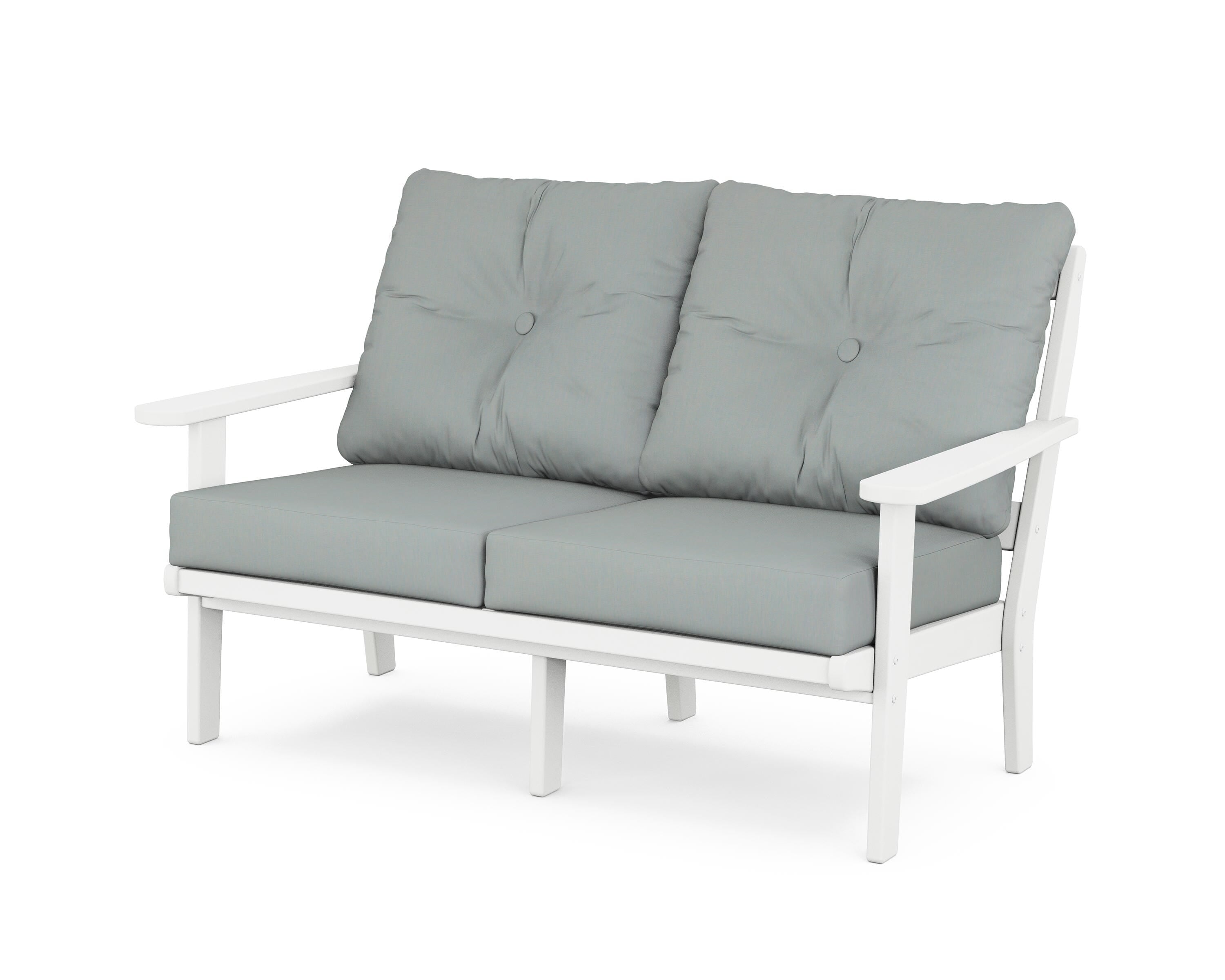 POLYWOOD® Mission Deep Seating Loveseat in White / Spa